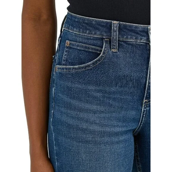 NWT Lee Women's Capri Pants Size 10 Deep Blue Mid Rise 23" Cropped Stretch - Picture 3 of 6